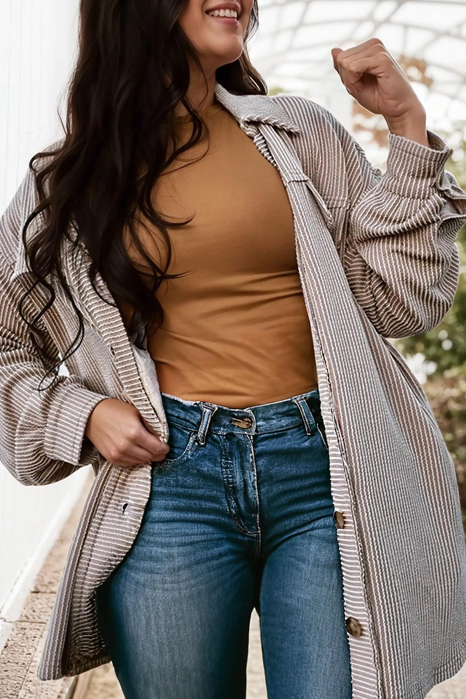 66Disco - Wavey Textured Button Up - Plus