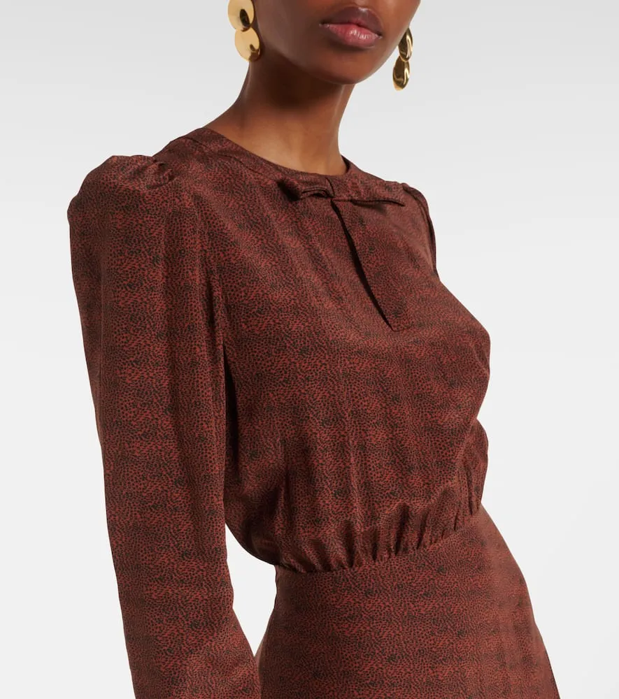 Alessandra Rich Leopard-print silk midi dress