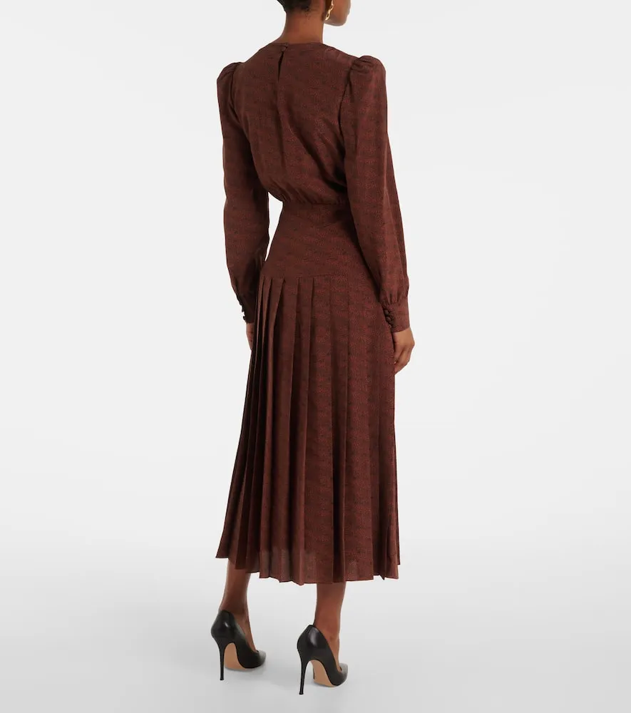 Alessandra Rich Leopard-print silk midi dress
