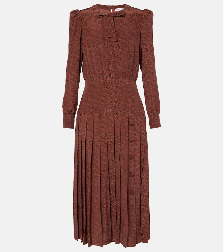 Alessandra Rich Leopard-print silk midi dress