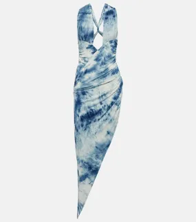 Alexandre Vauthier Printed cut-out midi dress