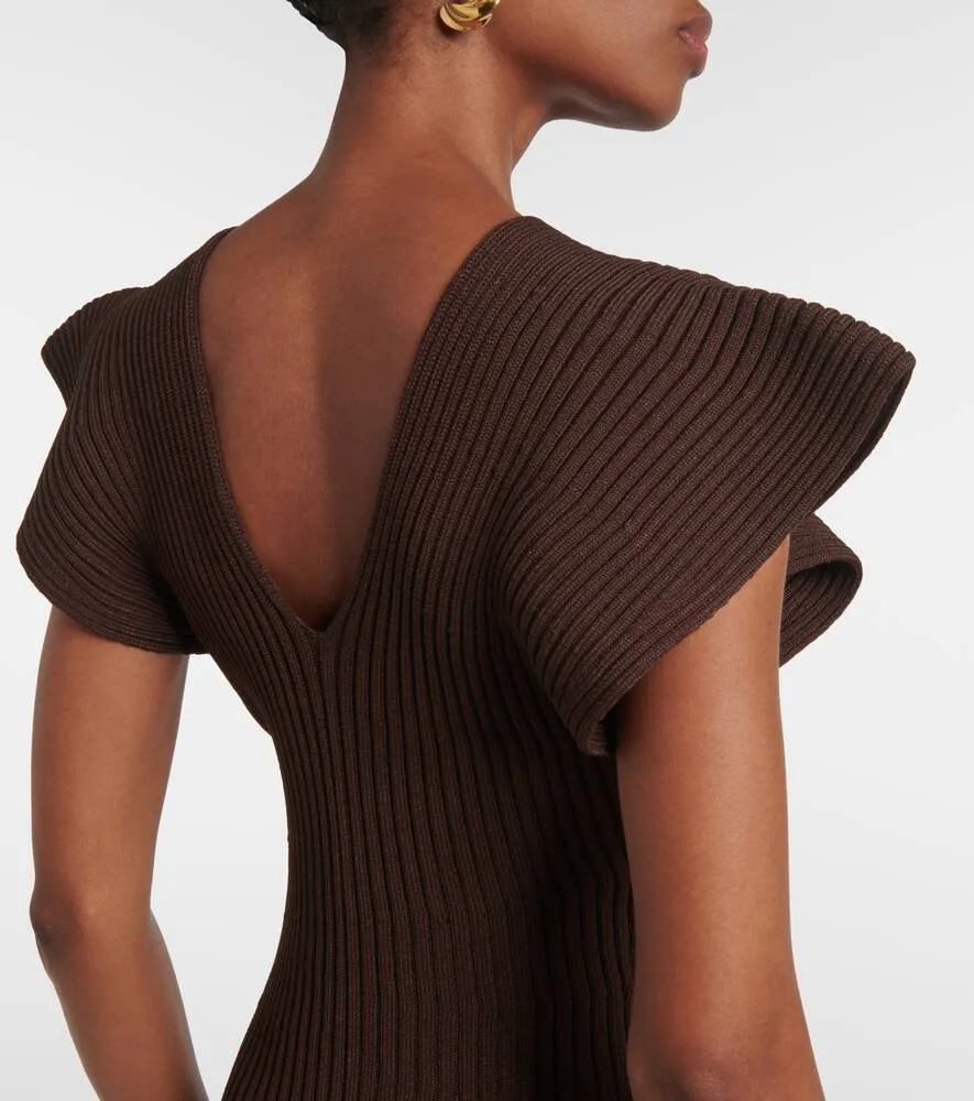 Altuzarra Trey ruffled ribbed-knit gown