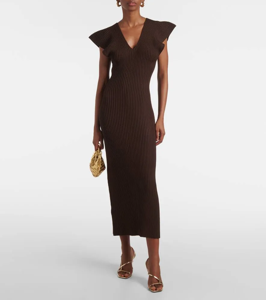 Altuzarra Trey ruffled ribbed-knit gown