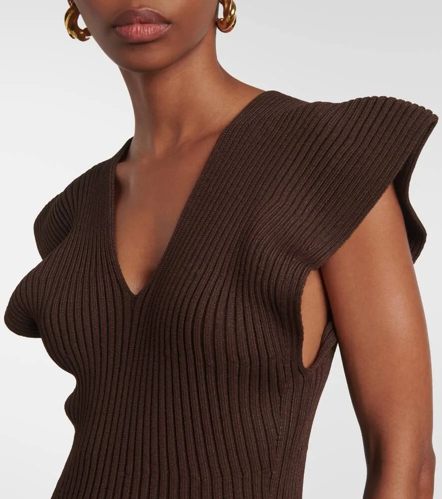 Altuzarra Trey ruffled ribbed-knit gown