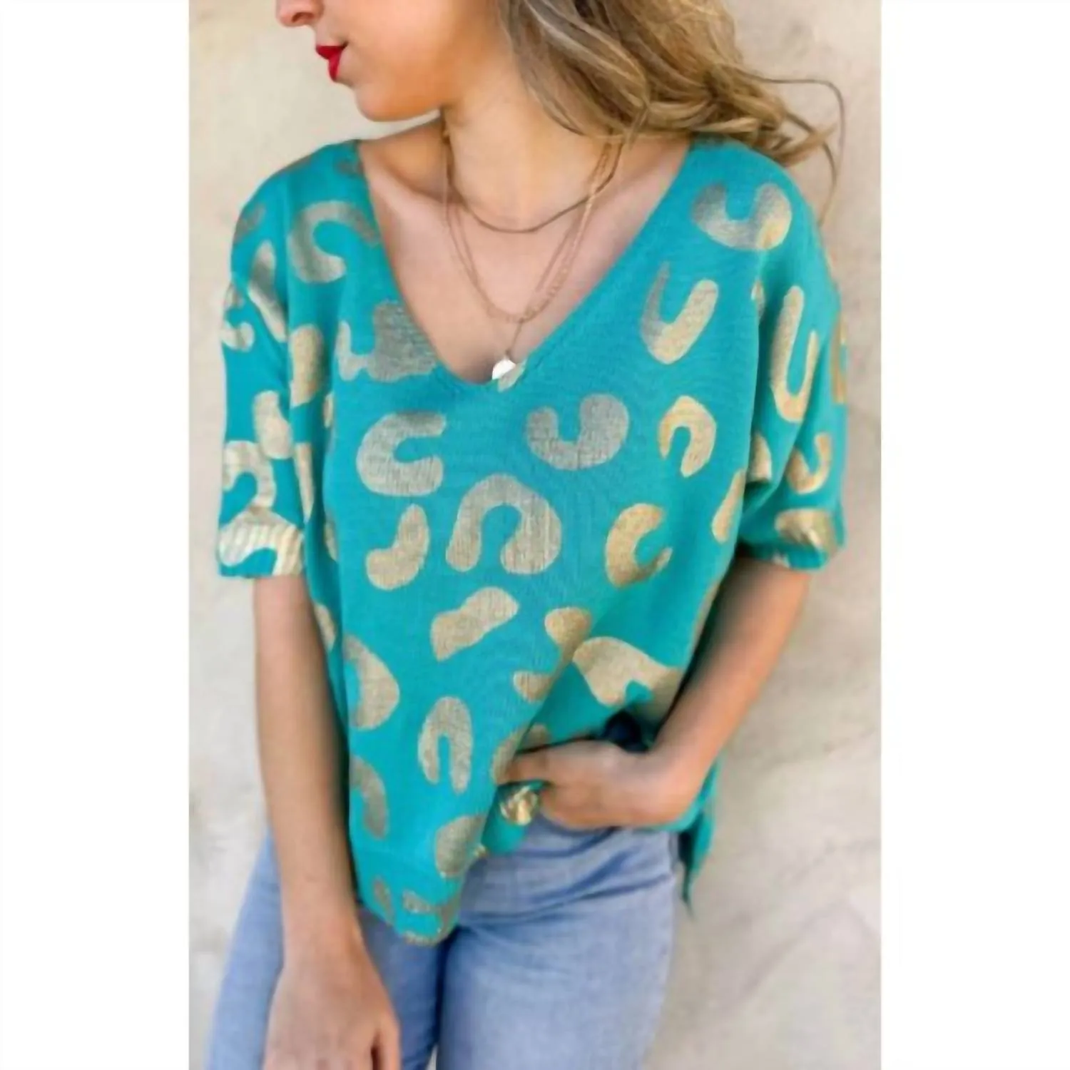 Amoli - Leopard Knit Top