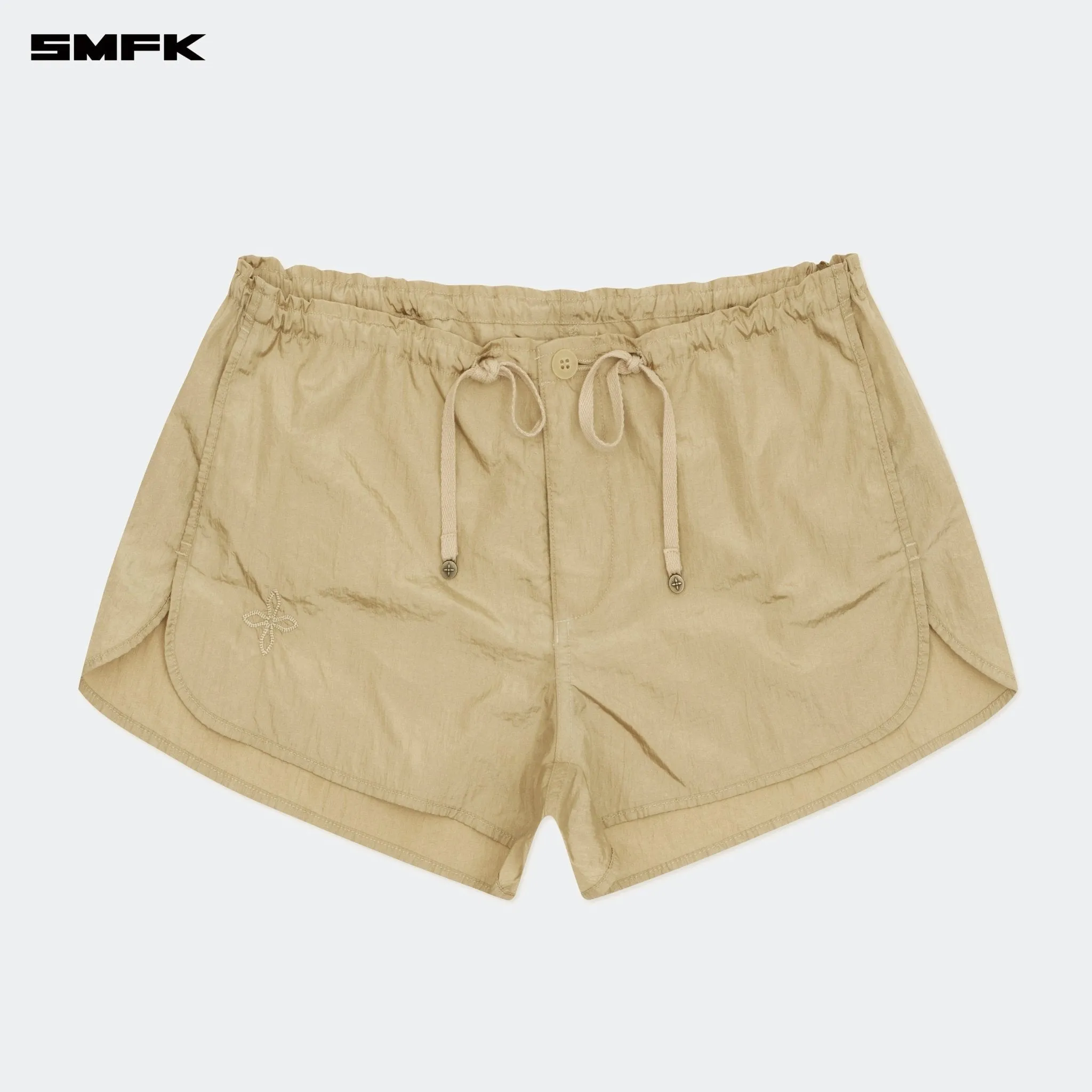 Ancient Myth Alloy Skin Low-Waist Jogging Shorts Gold