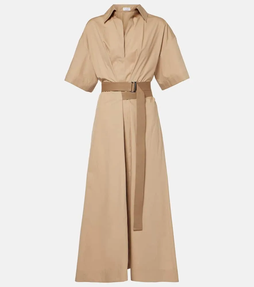 Brunello Cucinelli Belted cotton shirt dress