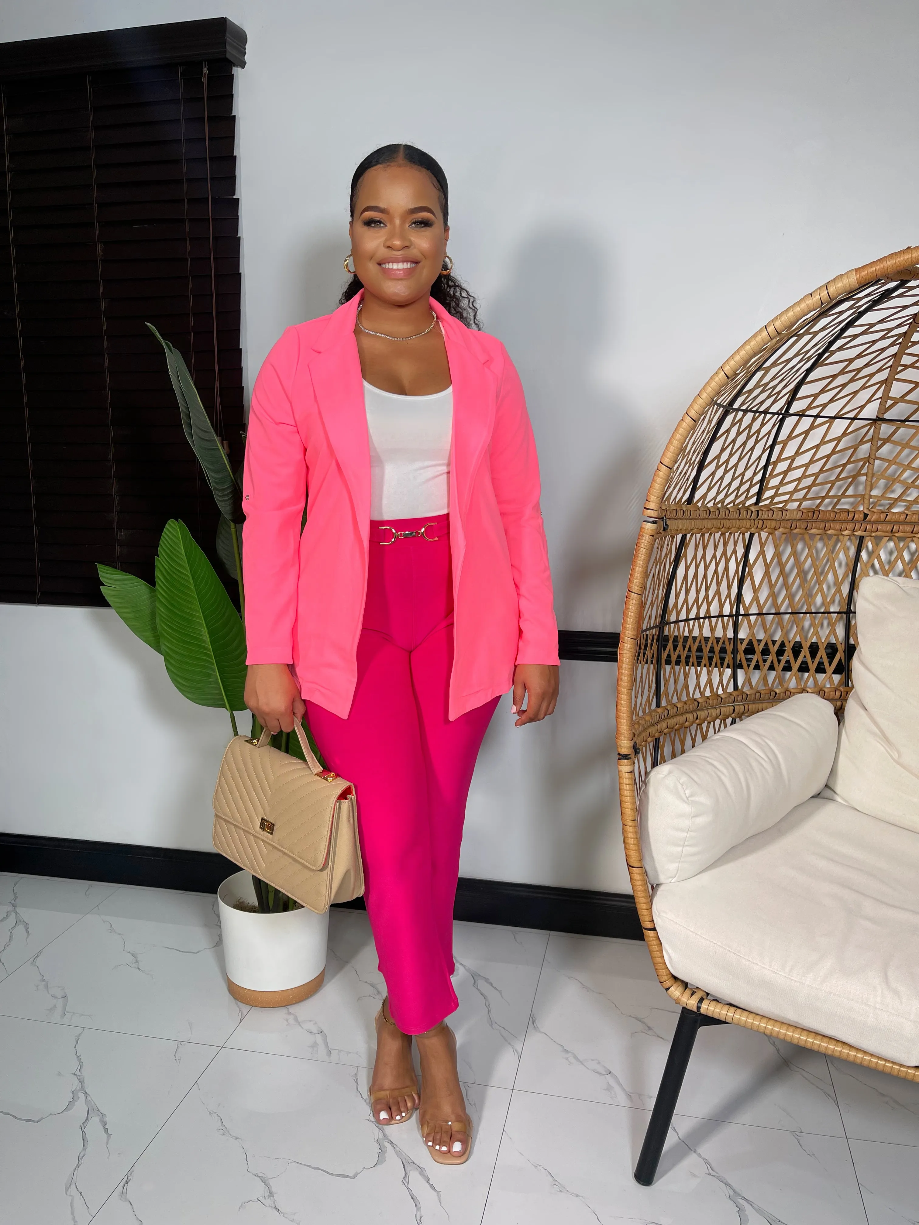 Business As Usual Pants-V.Fuchsia