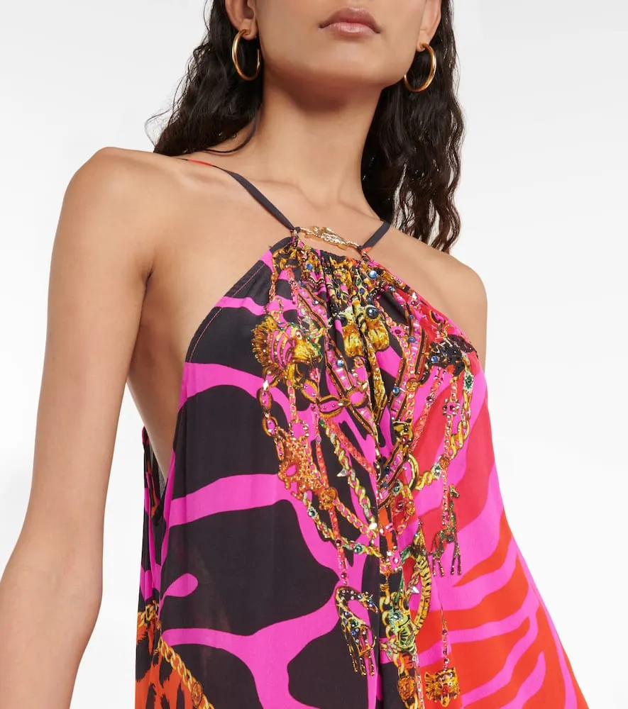 Camilla Giraffe-print silk maxi dress
