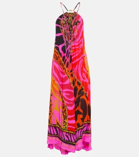 Camilla Giraffe-print silk maxi dress
