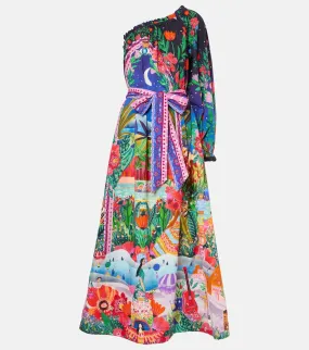 Camilla One shoulder cotton maxi dress