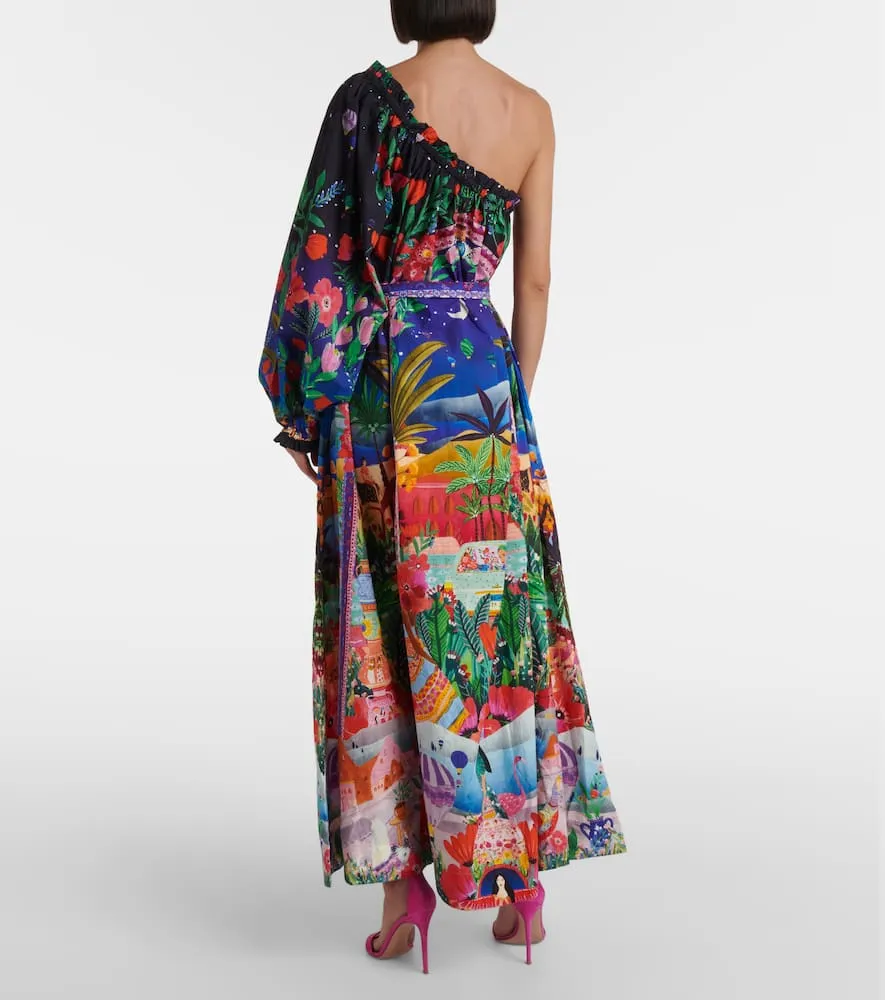 Camilla One shoulder cotton maxi dress
