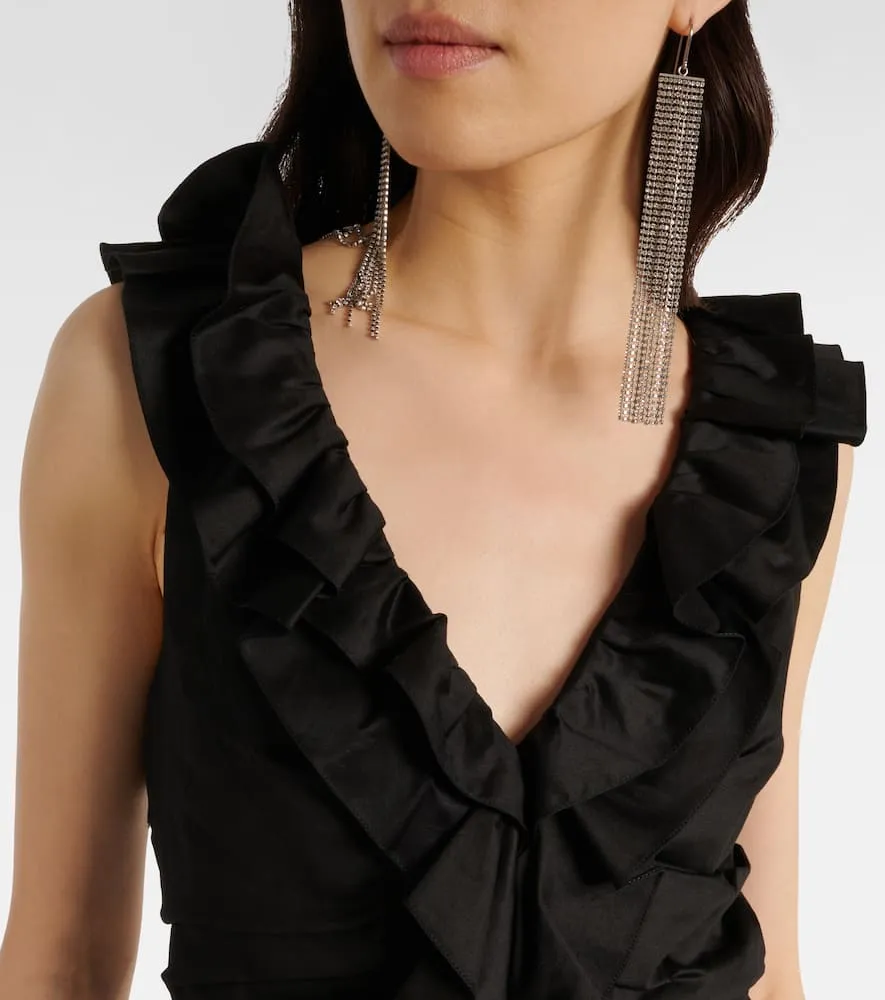 Carolina Herrera Ruffled cotton-blend midi dress