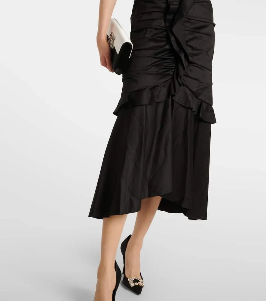 Carolina Herrera Ruffled cotton-blend midi dress