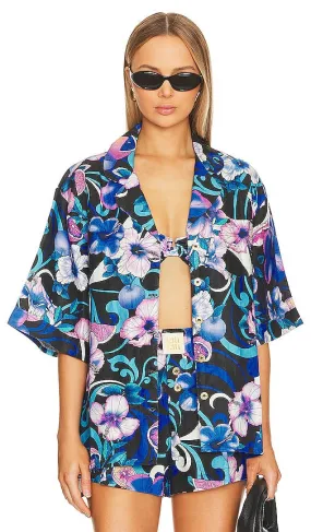 CIN CIN Mirage Bowling Shirt in Blue