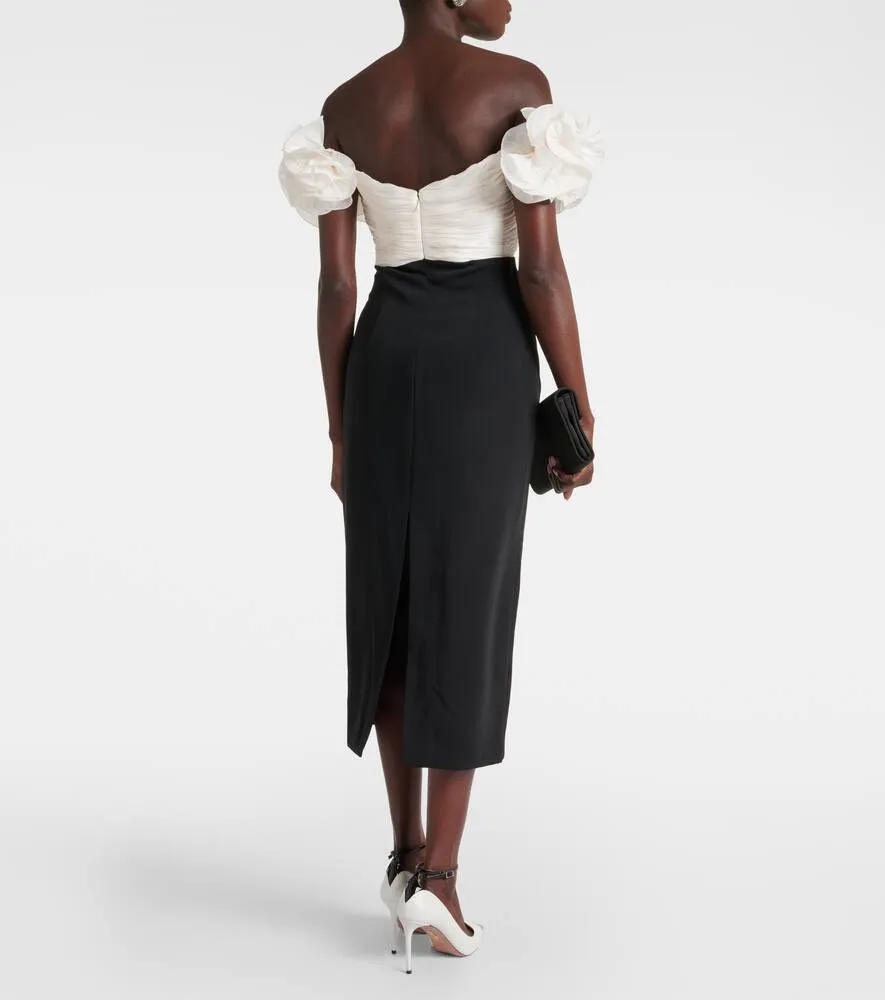 Costarellos Ziselle cutout Lurex√Ç¬Æ and crêpe midi dress