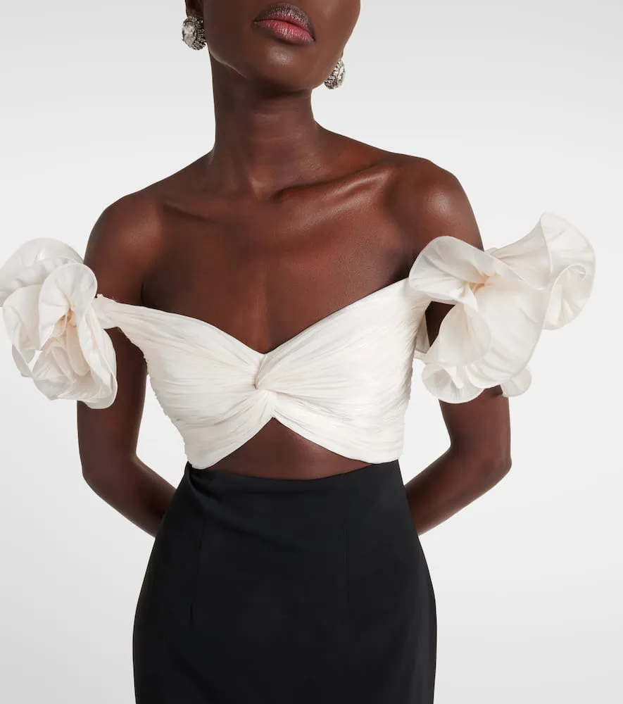 Costarellos Ziselle cutout Lurex√Ç¬Æ and crêpe midi dress