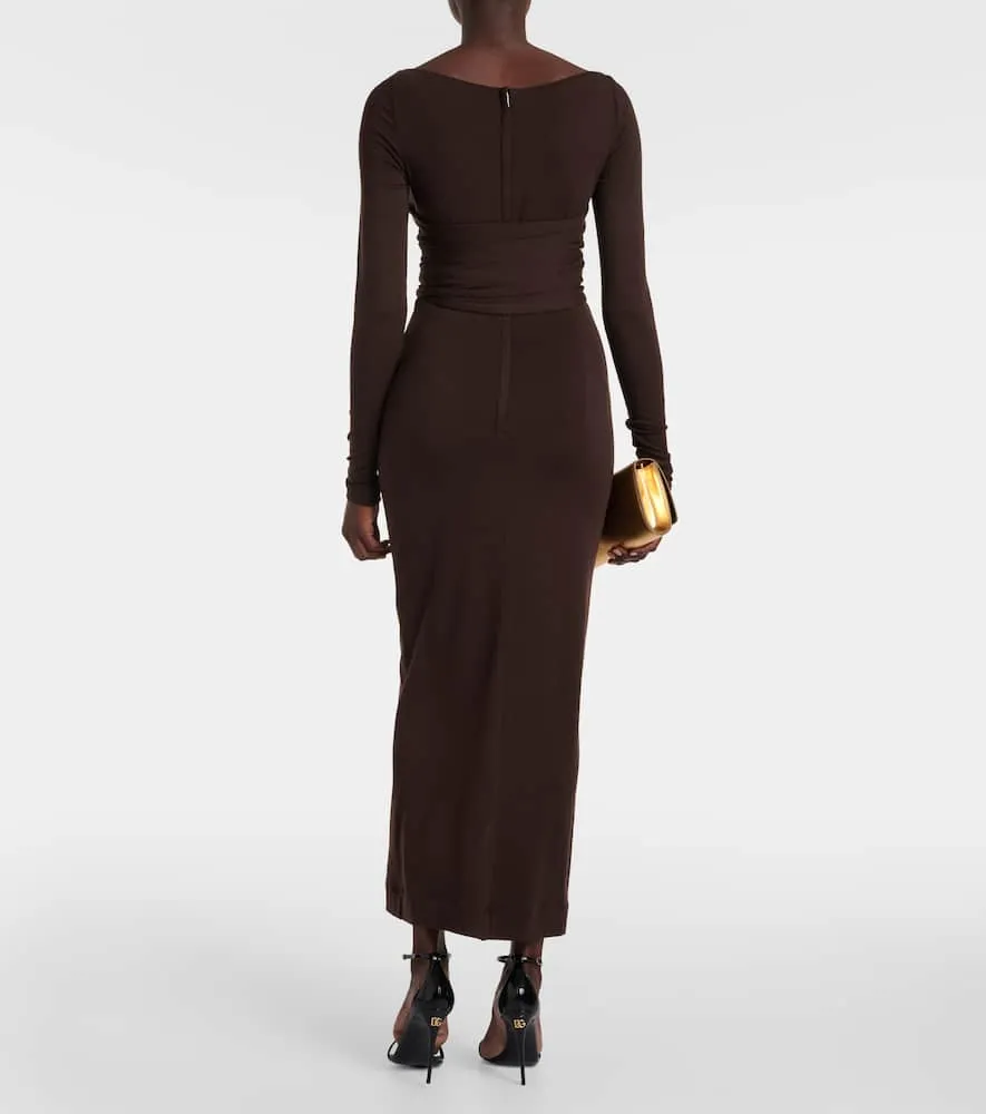 Dolce&Gabbana Draped wool-blend midi dress