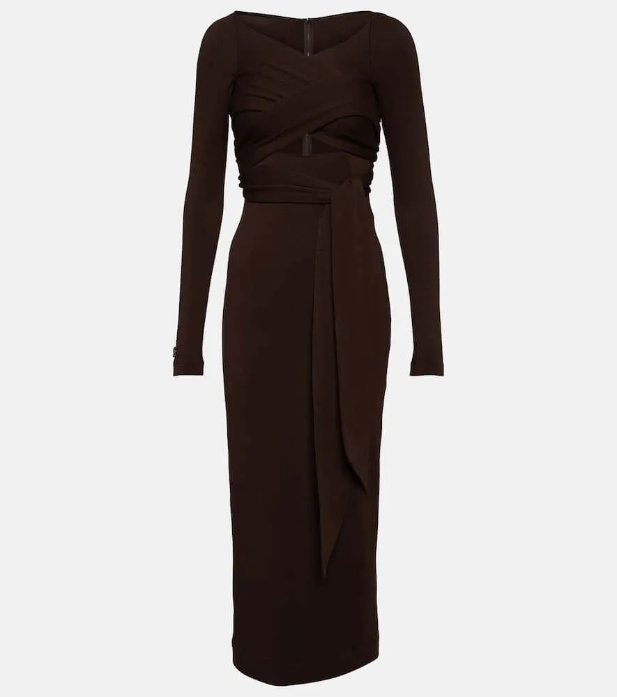 Dolce&Gabbana Draped wool-blend midi dress