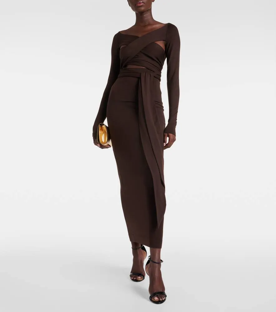 Dolce&Gabbana Draped wool-blend midi dress