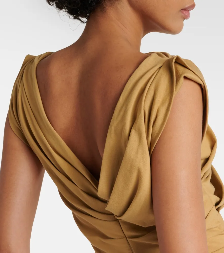 Dries Van Noten Gathered cotton jersey midi dress