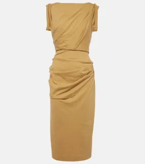 Dries Van Noten Gathered cotton jersey midi dress