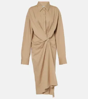 Dries Van Noten Gathered cotton shirtdress