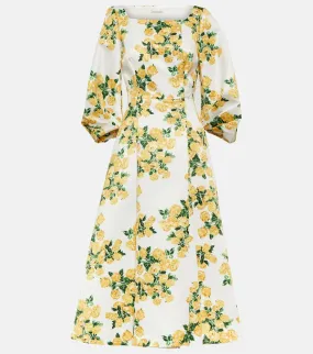 Emilia Wickstead Gabby floral taffeta faille midi dress