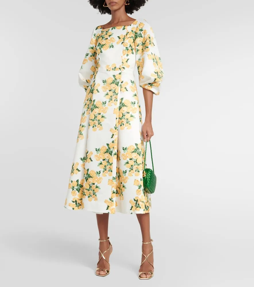 Emilia Wickstead Gabby floral taffeta faille midi dress