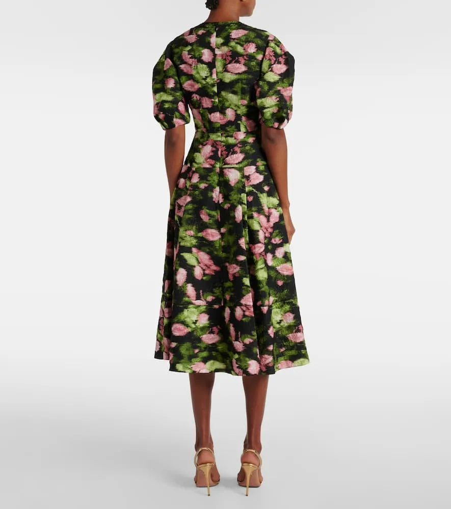 Erdem Floral matelass√É¬© midi dress