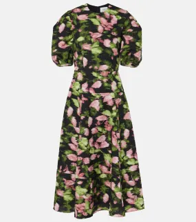 Erdem Floral matelass√É¬© midi dress