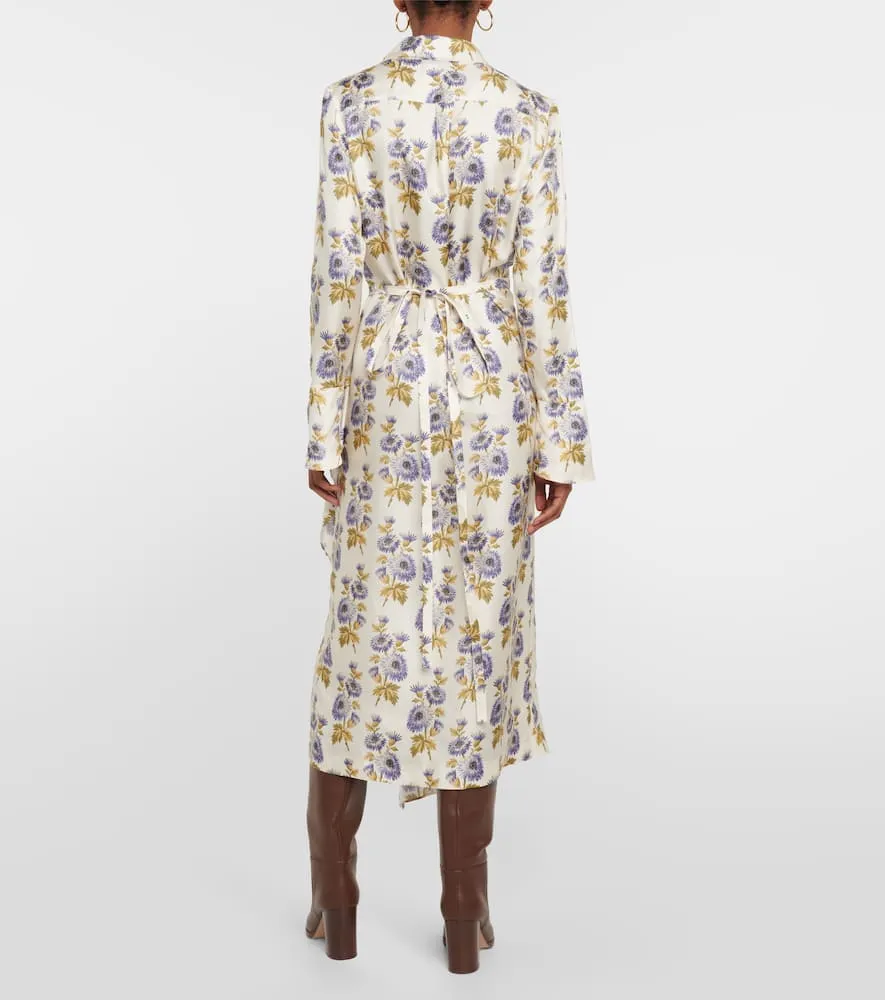 Etro Floral silk-blend twill midi wrap dress