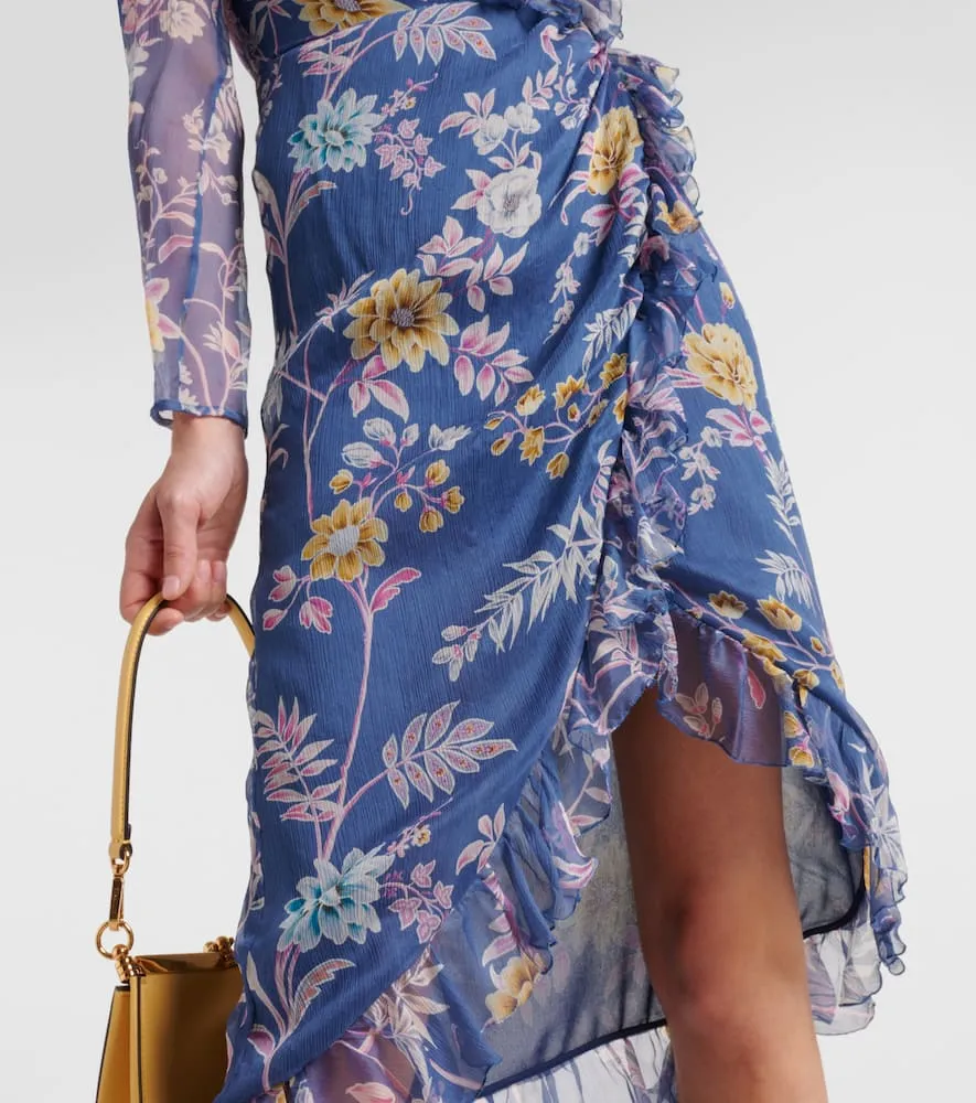 Etro Floral silk wrap dress