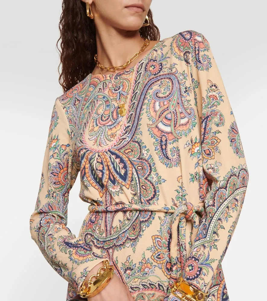Etro Paisley belted minidress
