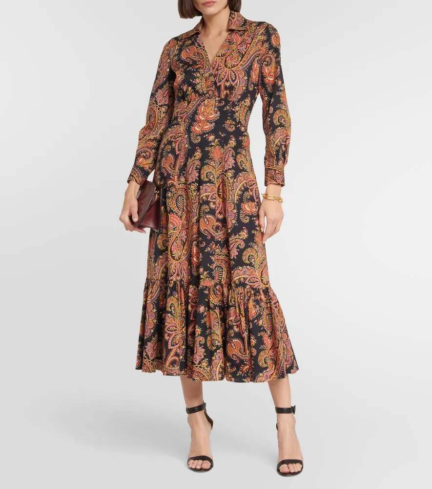 Etro Paisley cotton midi dress