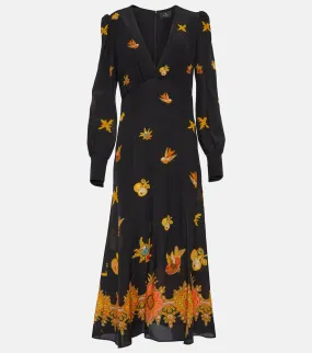 Etro Printed silk crêpe de chine midi dress