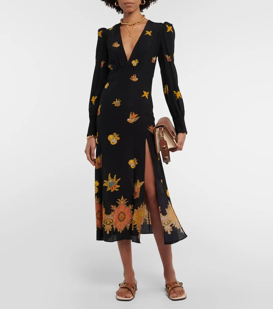 Etro Printed silk crêpe de chine midi dress