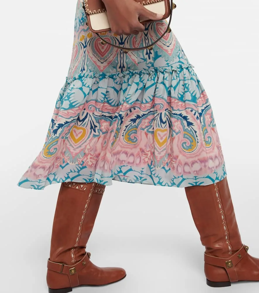 Etro Printed silk midi dress