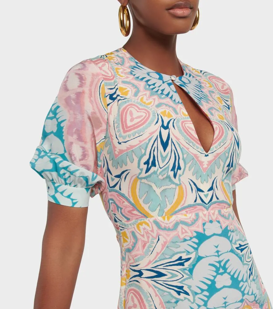 Etro Printed silk midi dress