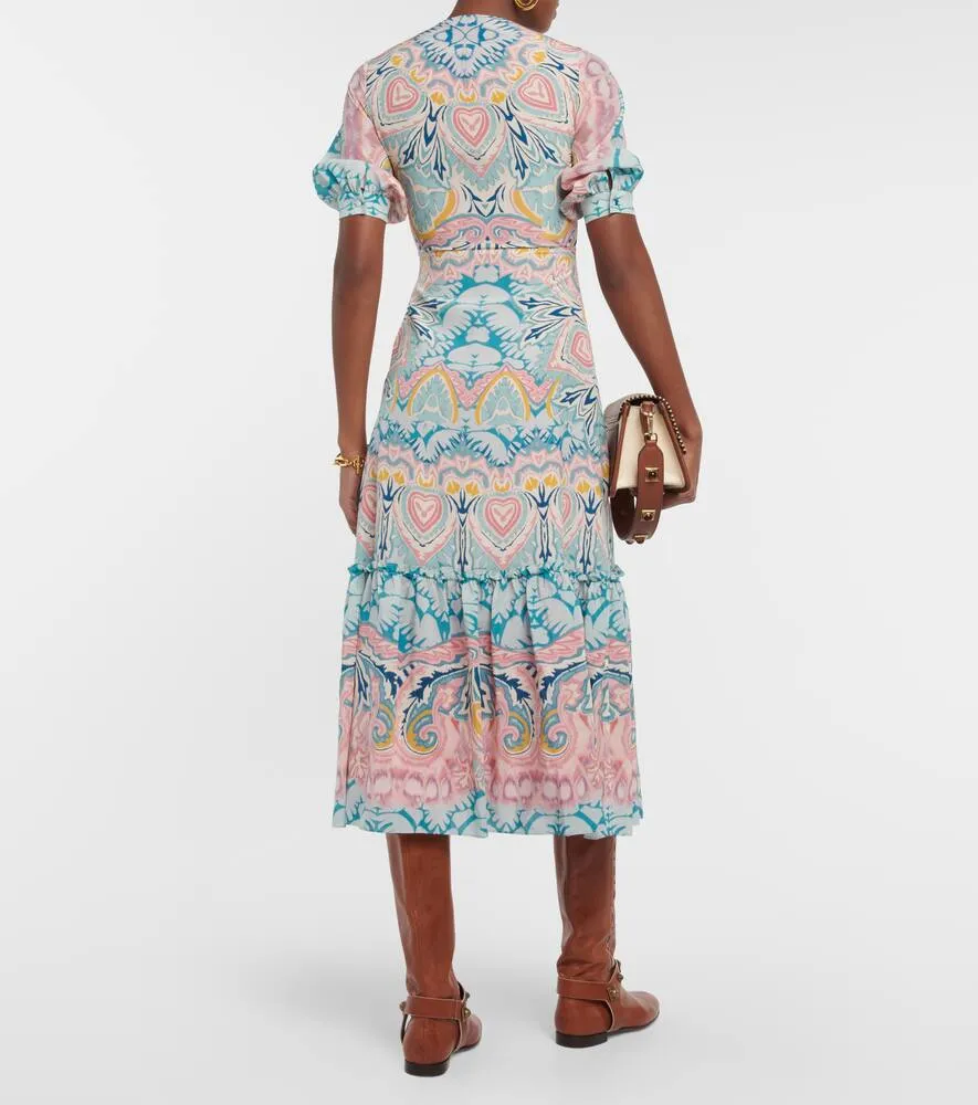 Etro Printed silk midi dress