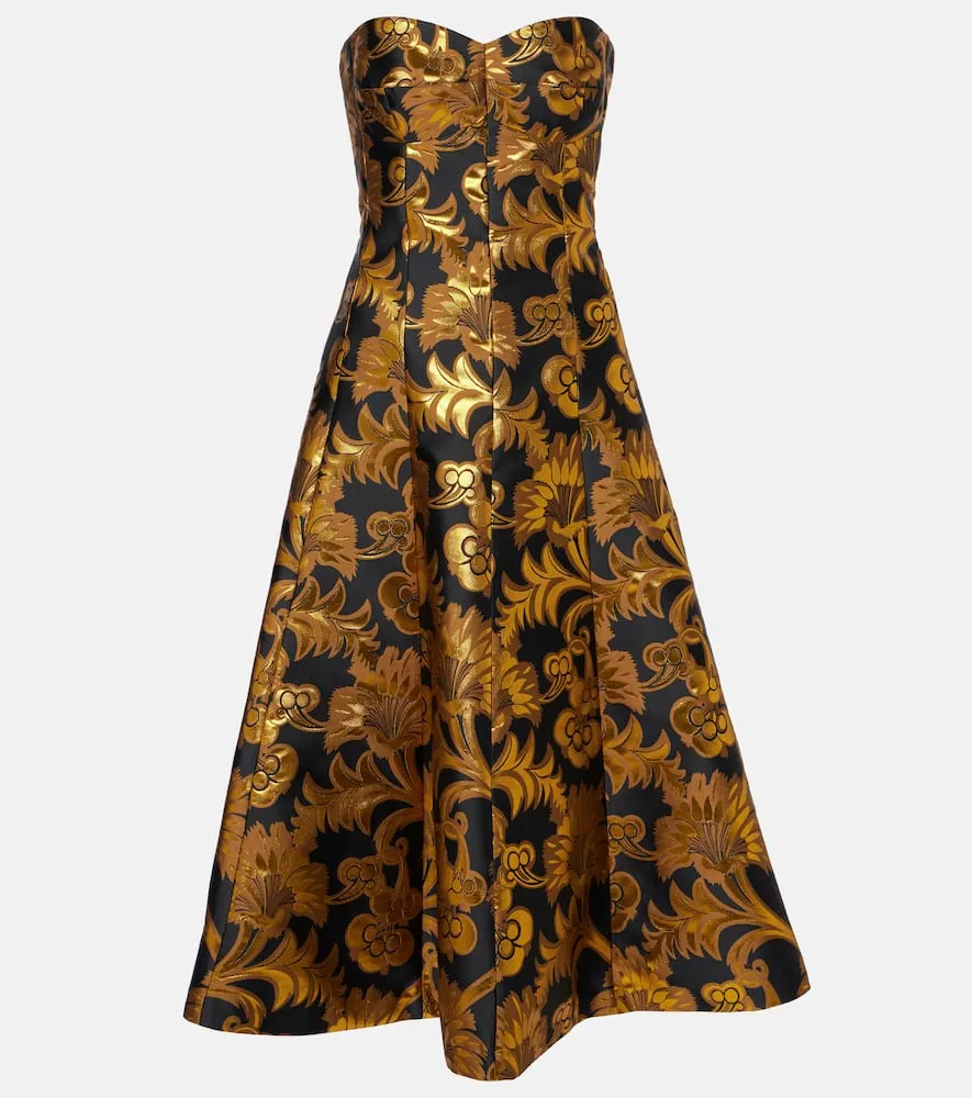 Etro Semi-sheer strapless lam√É¬© maxi dress