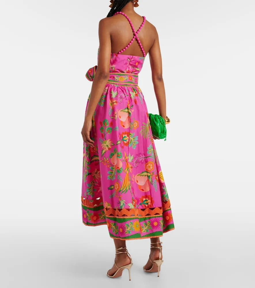 Farm Rio Delicate Fruit Garden cotton midi dress