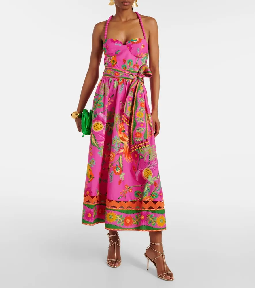 Farm Rio Delicate Fruit Garden cotton midi dress