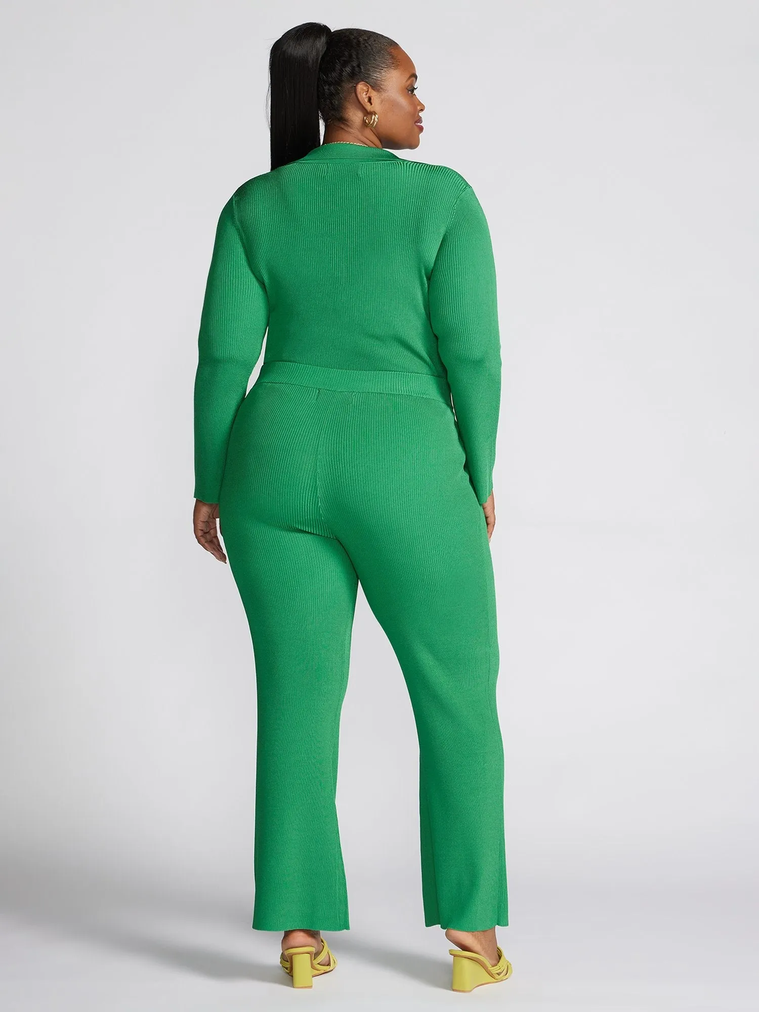 Fashion To Figure - Akhzari Ribbed Knit Wide Leg Pants