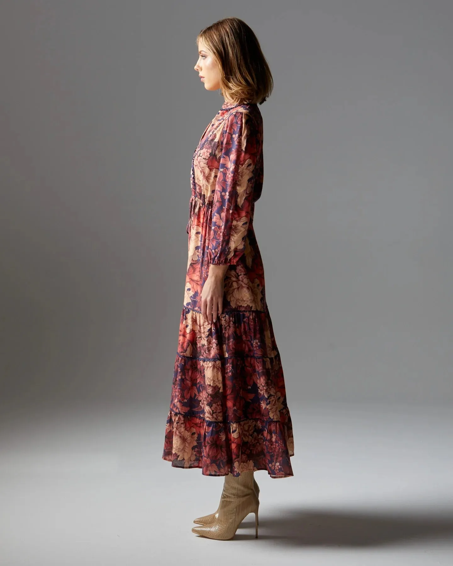 Fate   Becker Berry Kiss Midi Dress