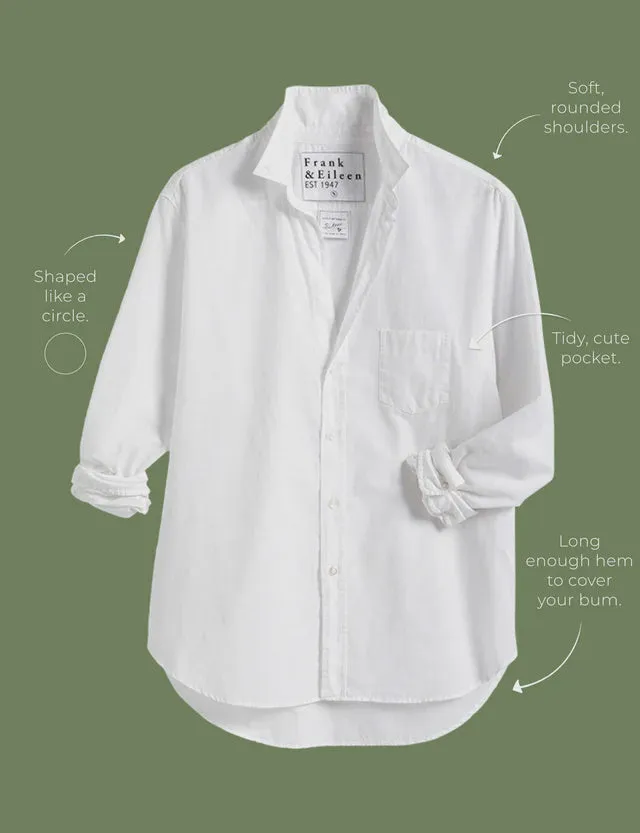 Frank and Eileen Eileen Relaxed Shirt in White Tattered Denim