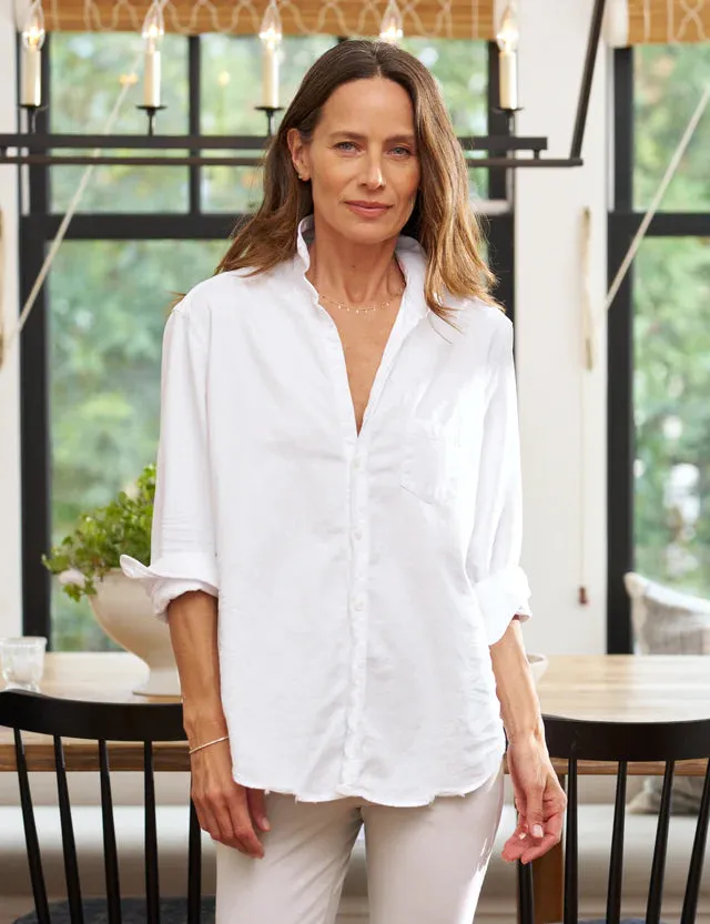 Frank and Eileen Eileen Relaxed Shirt in White Tattered Denim