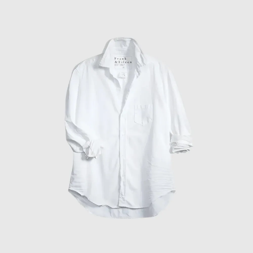Frank and Eileen Eileen Relaxed Shirt in White Tattered Denim