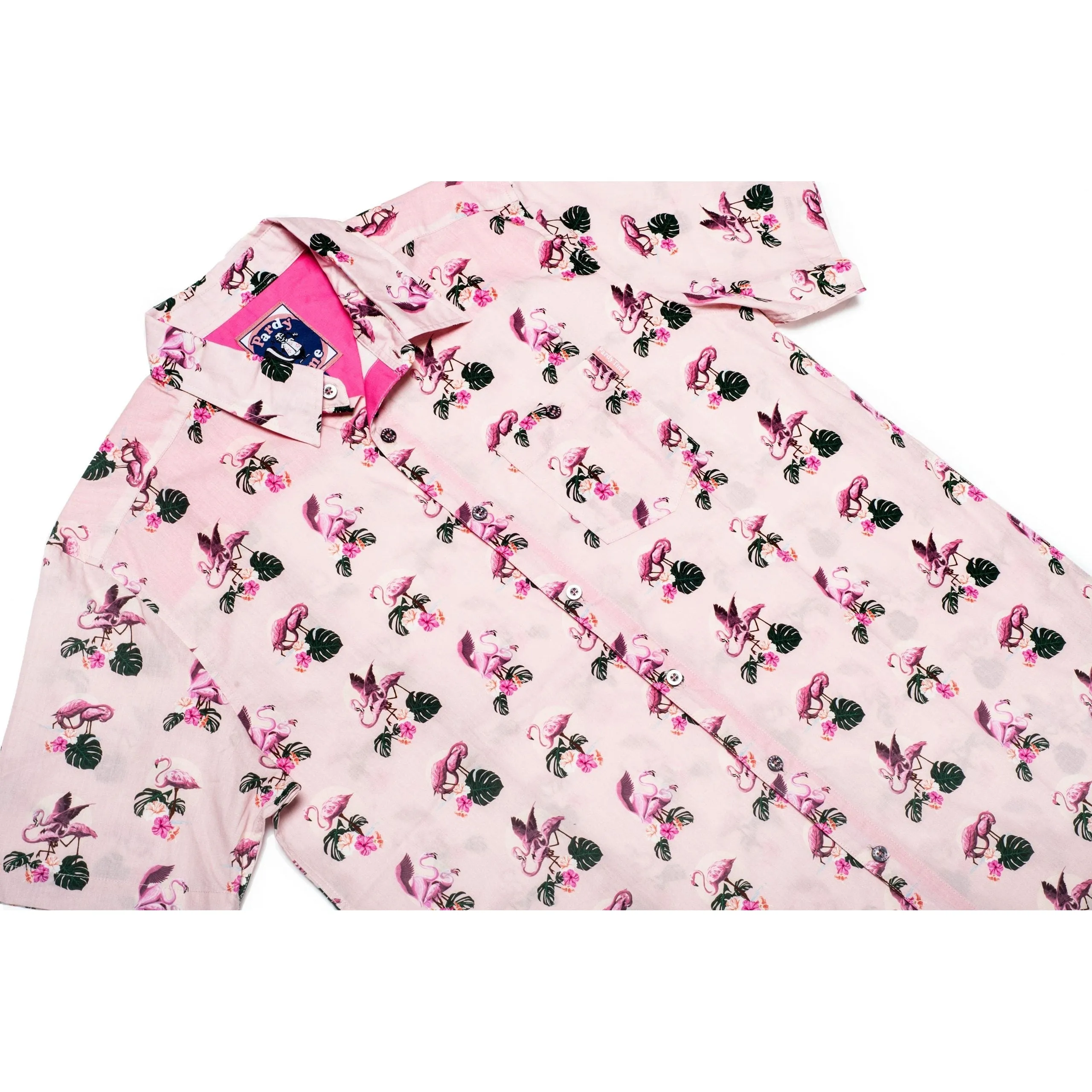 Frisky Flamingos Button Up Shirt