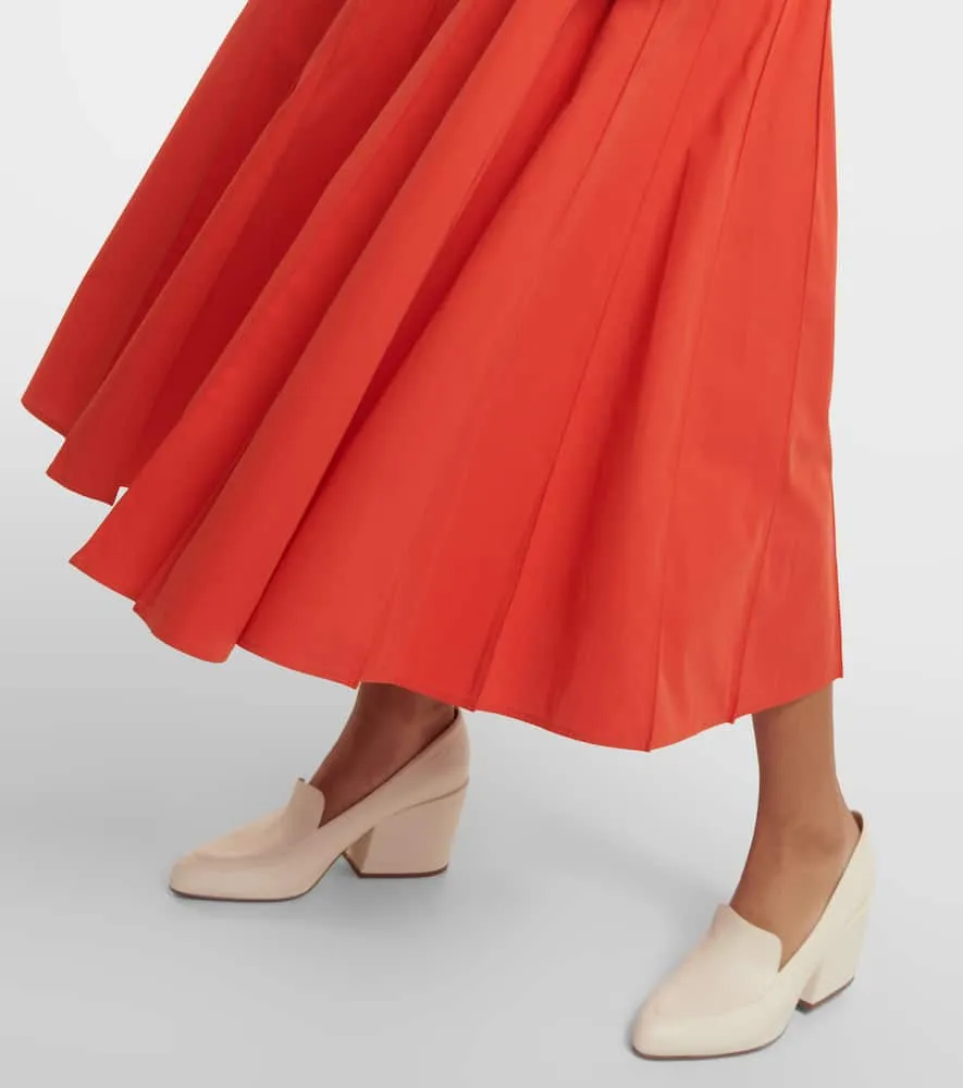 Gabriela Hearst Caden puff-sleeve cotton midi dress
